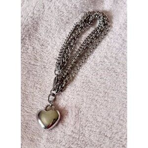 Milor China Stainless Steel Bracelet with 1 Large Puffed Heart Charm NEW